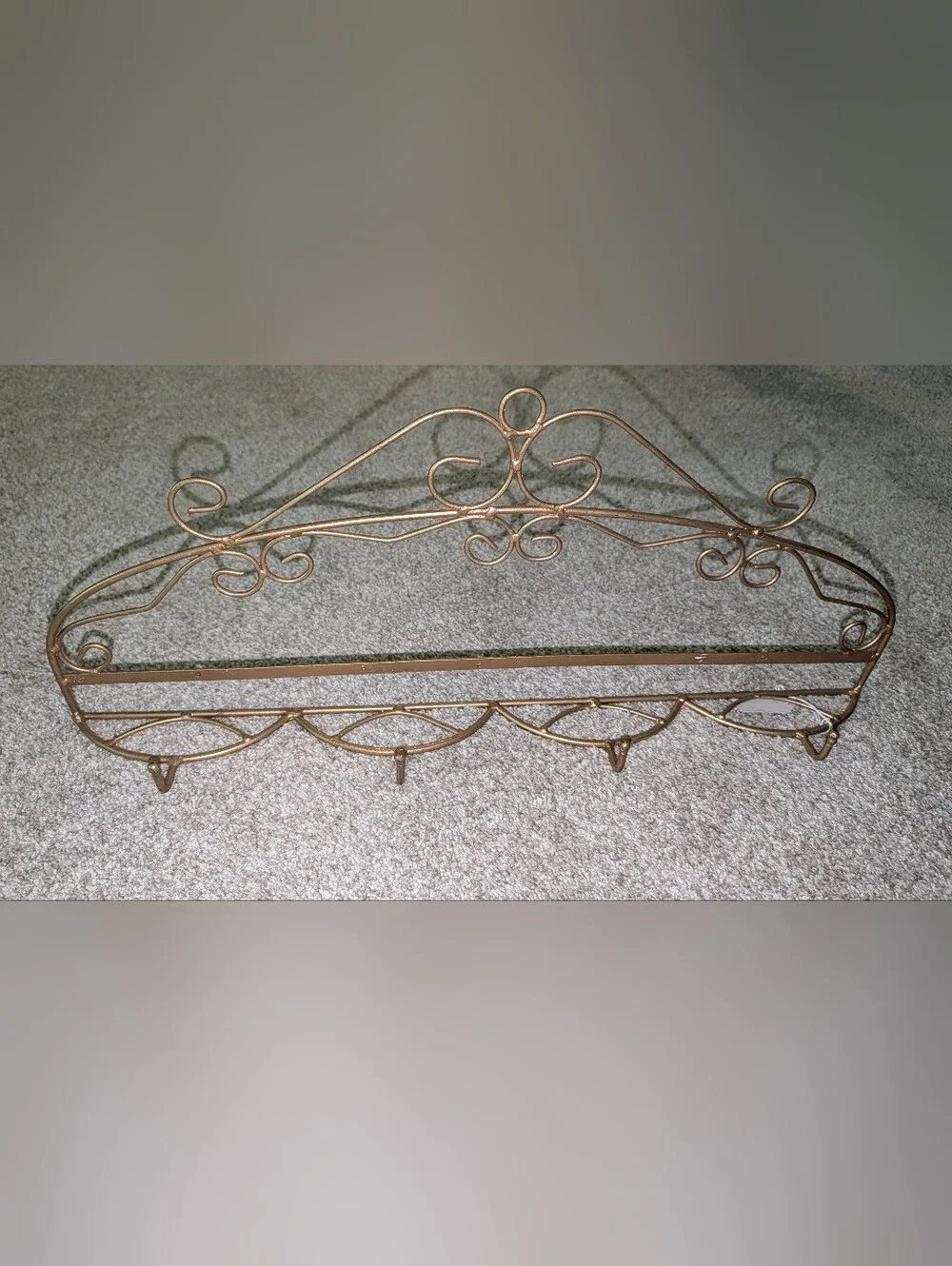 Ornate Metal Wall Hooks - Gold Accent 3
